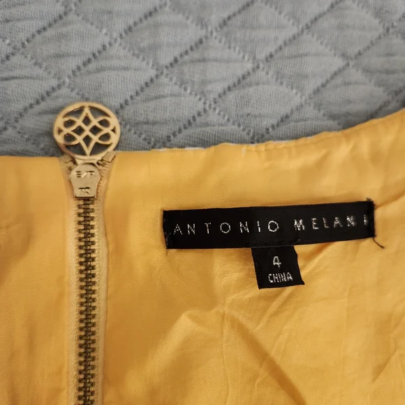 ANTONIO MELANI Yellow Embellished Midi Dress - Picture 4 of 6